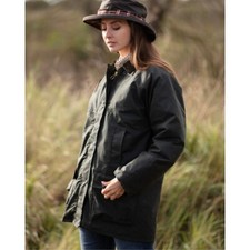 Walker & and Hawkes Ladies Wax Padded Kirkstall Jacket Olive Womens Country