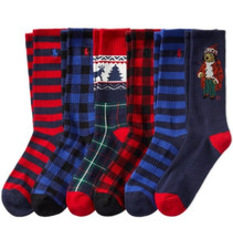 Polo Ralph Lauren  Men's Holiday Seasonal 6 Pack Crew Socks One Size NWT