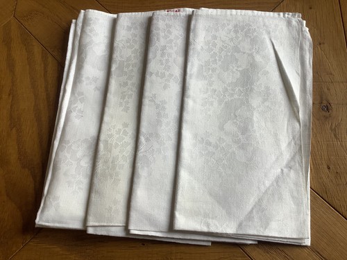 Vintage white damask napkins - vintage,