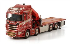 for WSI for SCANIA S CS20H 8X4 RIGED FLATBED + PALFINGER 7800.2 + JIB 1:50 Model
