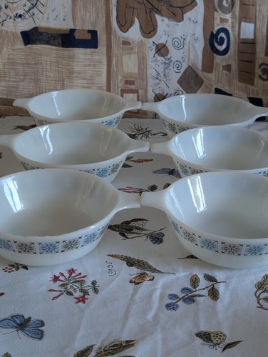 Vintage jaj pyrex soup dishes - jaj,