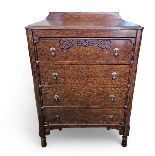 Vintage oak tall chest - oak,