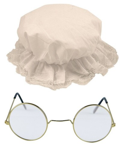 Ladies white mop cap - white,