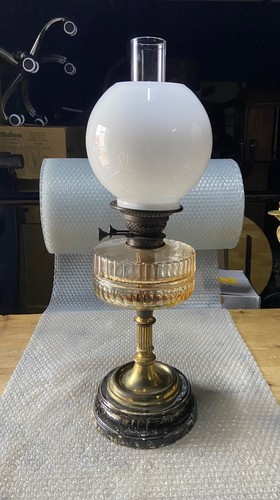 Antique oil lamp - marble, base