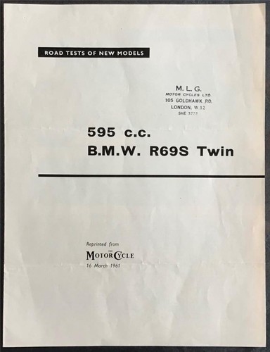 Bmw r69s twin 595cc road - 595cc, test