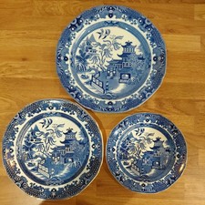 3 x Burleigh ware Old Willow