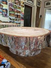16" (40cm) Rustic Raised Wooden Wedding cake stand, centerpiece, log stand