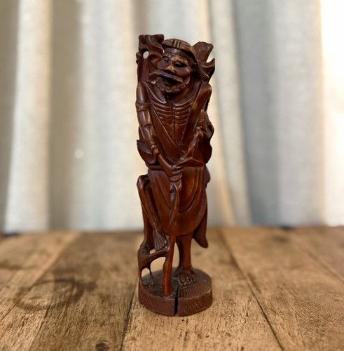 Chinese hand carved wooden man - carved,