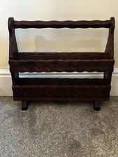 Vintage Wooden Magazine/Paper Rack Brown 43cm Height, 47.5 Length, 16cm Width !!