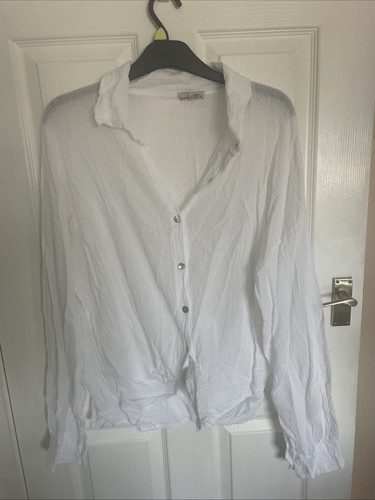 White cheesecloth blouse with - white,