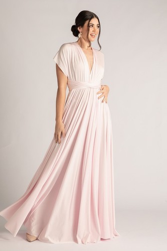 Pastel pink bridesmaid dress - pastel,