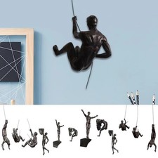 Climbing Man Wall Art Unique Touch Creative Rock Climber Statue Pendant Antique