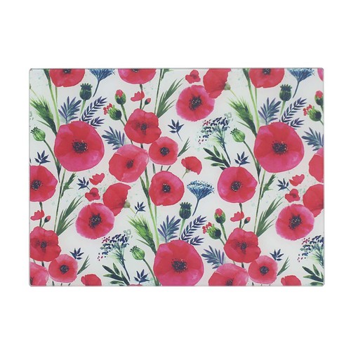 Glass cutting board poppy - glass,