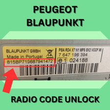 Peugeot radio unlock code for