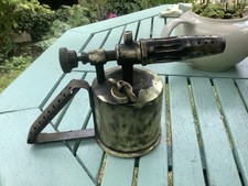 Vintage Brass Blow Torch British Made Monitor Benzolene No. 43A Engraved