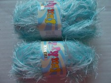 Sirdar Funky Fur eyelash yarn, Aqua, lot of 2 (98 yds ea)