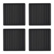 1X(4Pcs -Slip Furniture Pads- 2x2In Square Rubber  Skid Caster Cups, Leg9956