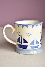 MOORLAND POTTERY CHELSEA WORKS BURSLEM MUG BOATS