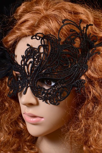 Black lace venetian - lace, masquerade