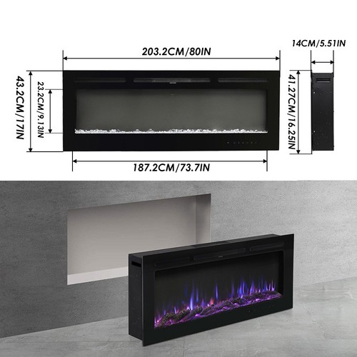 Wall media fireplace 80 - wall,