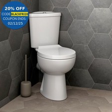 Bathroom Close Coupled Corner Toilet Space Saving WC Pan Soft Close Seat Cistern
