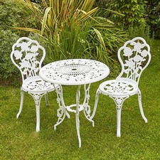 White Bistro Set Patio Garden