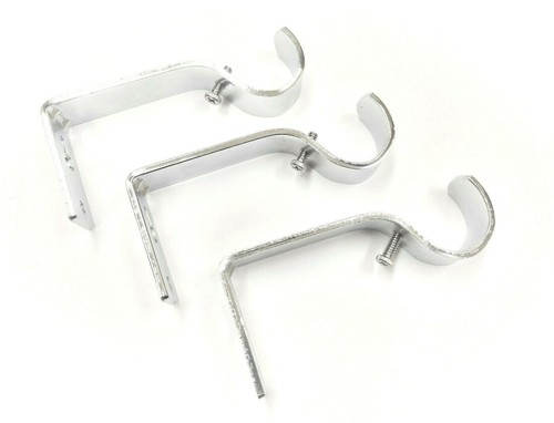 Chrome silver curtain pole - 3, x