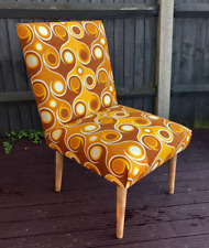 Upcycled upholstered Vintage 1960s mid-century low cocktail chair in yellow and