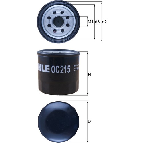 Mahle 215 oil - oc, filter