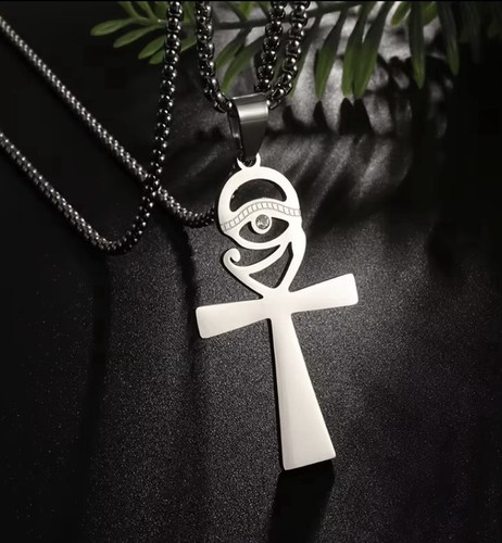 Silver ankh pendant necklace - silver,