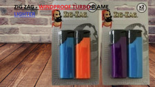 4 x ZIG ZAG WINDPROOF LIGHTER JET FLAME Neon Colourful Lighter Latest NEW Design