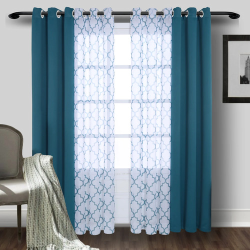2pcs curtains 1pc moroccan - 1pc,