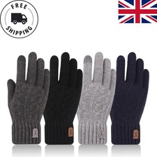 Men’s Winter Warm Fleece Wool Knitted Gloves Thick Thermal Cold Weather Gloves
