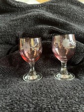 Pair of Small Cranberry Wine