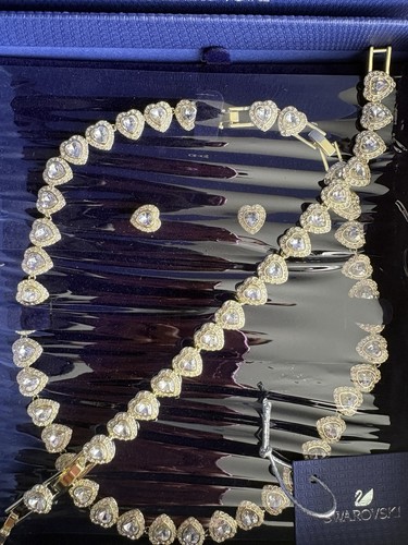 Swarovski gold hearts tennis - gold,