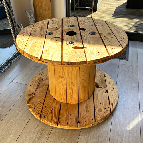 Round wooden cable spool side - wooden,
