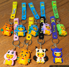 Pokemon Poncho Cosplay 3D Bag Keychain Keyring Gift Charizard Mew Gengar Mimikyu