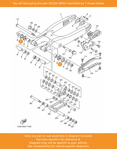 Yamaha oil seal 93109 28043 - seal,, 93109-28043