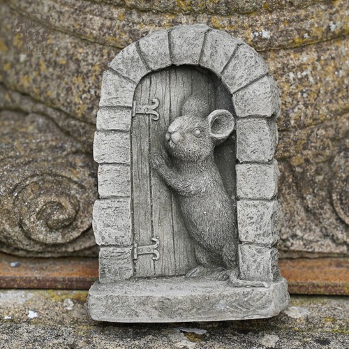 Mouse door stone statue - door, |