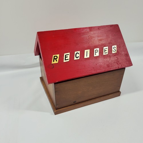 Vtg handmade wooden recipe - handmade,