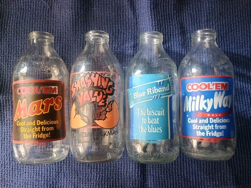 Set four vintage glass - vintage, milk