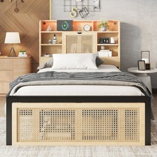 Single Bed with Storage Rattan