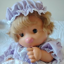 Vintage Vicma Thumb Sucking Baby Doll 1980's Girl