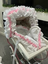 Silvercross Coachbuilt Dolls Pram Set CACOON/HOOD FRILL (pram/doll Not Included)