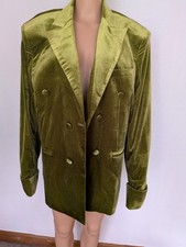 Green Velvet Blazer Jacket Leader Of The Beauty uk xl 16 bnwt