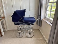 Silver Cross Pram Navy Vintage, Coach Built Pram, with Mattress