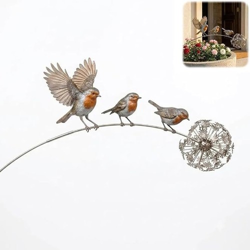 Robin garden stake - robin, stake,