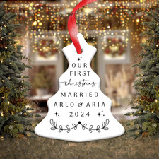 Our First Christmas Married decoration 2025 Mr & Mrs Bauble newly Wed Keepsake