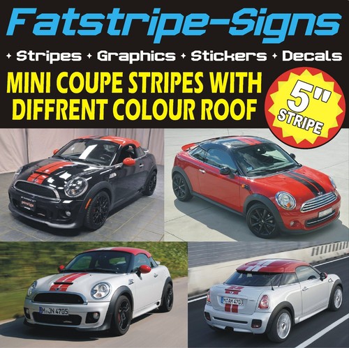 Fit mini coupe stripes car - to,