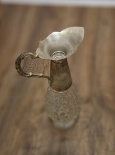 Silver Plated Beccaro Acqui Italy Glass Decanter Wine Bottle